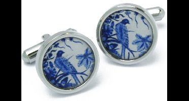 Manchetknopen - Vogels Delfts Blauw