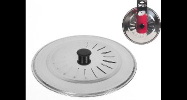 Gerimport Universele spatdeksel/pannendeksel voor pannen - RVS - D30 cm
