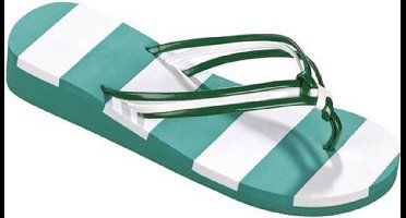 BECO Teenslippers - Dames - Groen/wit - Maat 38