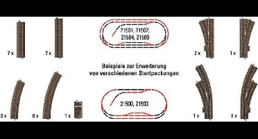 TRIX H0 C-rails Uitbreidingsset - Modelspoorbaan rails - 62900
