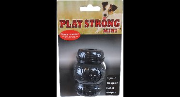 Play Strong rubber mini chew 7 cm zwart