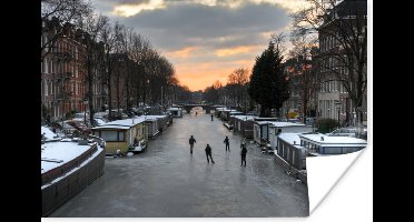 Poster Amsterdam - Schaatsen - Winter - 30x20 cm