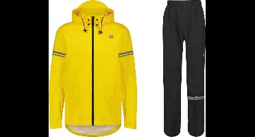 AGU Original Regenpak Essential - Geel/Zwart - S - Dames & Heren - Waterdicht & Ademend