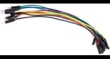 Velleman Draadbruggen, 1 pin, mannelijk naar vrouwelijk, 15 cm, set van 10 stuks, koper, veelkleurig