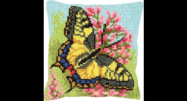 Vervaco - Kruissteekkussen kit - Vlinder - PN-0163768 - Borduren - Borduurpakket - Borduurpakket volwassenen - Borduurpakket kind