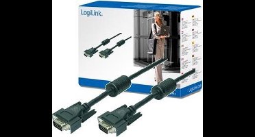 Logilink - VGA (D-Sub) naar VGA (D-Sub) - 15 m - Zwart