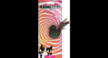 Addicted Bird with feathers - 6 cm - Vogel speeltje kat - Kattenspeelgoed - Met veertjes - Met madnip - Met kattenkruid