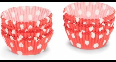 Patisse Cupcakevormen Stippen 3 Cm Papier Rood/wit 200 Stuks