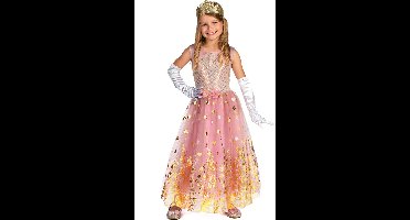 Vegaoo - Roze prinses gouden meisje vermomming