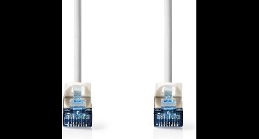 Nedis CAT6a netwerkkabel - S/FTP - RJ45 Male - RJ45 Male - 15.0 m - Snagless - Rond - LSZH - Wit - Label