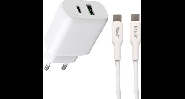 USB C Adapter + USB C kabel - USB C Adapter 2 Poorten - USB Adapter USB C - USB C Oplader - USB Lader - USB C naar USB C Kabel