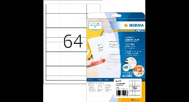HERMA Abdecketik. A4 wit 48,3x16,9 mm Papier opak 1600 St.
