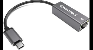Qnected® Gigabit Ethernet Adapter - USB-C 3.0 naar RJ45 - Plug & Play - 1000 Mbps - Graphite Grey