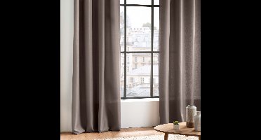 Wicotex - Gordijnen - Kant en klaar - Met ringen - 140x280cm - Taupe - 2stuks