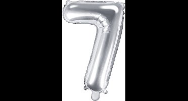 Folieballon Cijfer 7 (35 cm) - Zilver