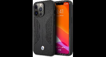 BMW Hoesje voor Apple iPhone 13 Pro - Kleur: Zwart, Back Cover, Leather - Bescherming van Telefoon.