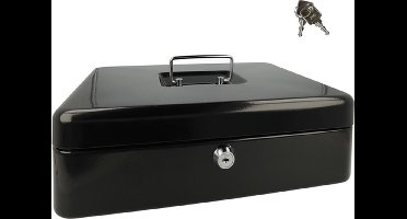 Westcott geldkist - 301x242x91mm - zwart - kunststof inzet met 5 vakken - AC-E51002-ZW