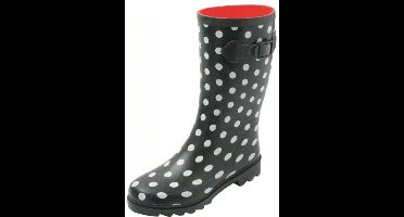 Gevavi Boots - Stip dameslaars rubber zwart