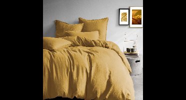 Matt & Rose Dekbedovertrek Saffraan - Hotelmaat - 260 x 240 cm, zonder kussenslopen - 100% Linnen