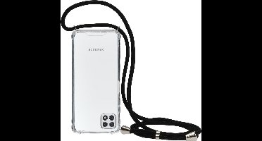 Hoesje Geschikt Voor Samsung Galaxy A22 Hoesje transparant silicone met Koord - Galaxy A22 5G hoesje met koord - hoesje Hoesje Geschikt Voor Samsung Galaxy A22 met koord draagkoord TPU backcover - Zwart