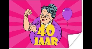 Poster Vrouw - 40 Jaar - Verjaardag - 30x20 cm