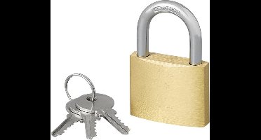 ProPlus Hangslot - Messing - 40 mm - Inclusief 3 sleutels