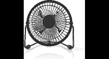 Nedis Tafelventilator - USB Gevoed - Diameter: 100 mm - 3 W - 1-Snelheid - Zwart