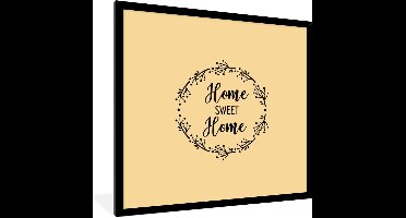 Fotolijst incl. Poster - Quotes - Spreuken - Home sweet home - Home - Thuis - 40x40 cm - Posterlijst