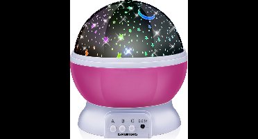 Grundig Nachtlamp sterren projector - 3 standen - 360 graden - galaxy projector sterrenhemel - roze