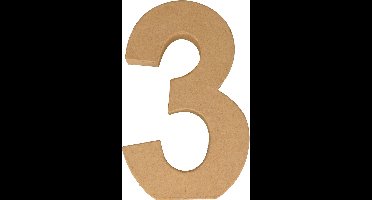 Artemio cijfer 3 papier-maché 15 cm