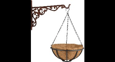 Hanging baskets 30 cm met muurhaak - Complete hangmand set van metaal