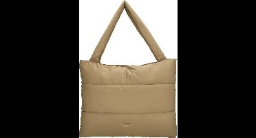 Beagles Calvia Shopper Soft Puffer Schoudertas Trendy Ruim en Licht - Tote Bag - Dames Tas - Taupe