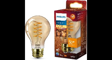 Philips Deco LED - WarmGlow - 50W - E27 fitting - A60 Standaard lampvorm - Amberkleurige lamp