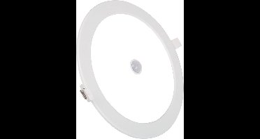 LED Downlight Slim - Igia - PIR Bewegingssensor 360° - Inbouw Rond 24W - Helder/Koud Wit 6000K - Mat Wit - Ø240mm
