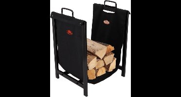 Haardbloktas zwart met houder Esschert Design