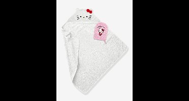 HELLO KITTY badcape en washandje baby cadeauset wit
