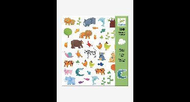 160 dierenstickers DJECO meerdere kleuren