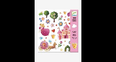 160 stickers Prinses Marguerite DJECO meerdere kleuren
