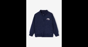 Sweater met rits voor jongens met een opstaande kraag marineblauw