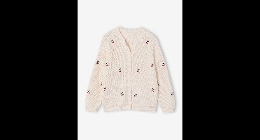 Meisjesvest met versieringen vanille