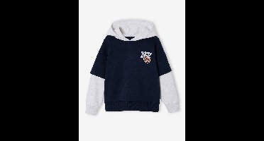 Sportieve sweater met capuchon voor jongens marineblauw