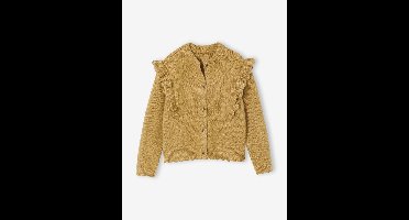 Meisjesvest met fantasie ruches brons