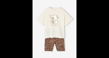 Set meisjes t-shirt en short ecru