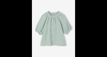 Blouse voor meisjes van katoengaas saliegroen