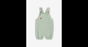 Newborn salopette van gevoerd hydrofiel katoen blauwgroen