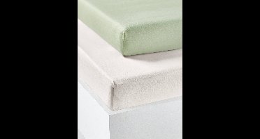 Set van 2 hoeslakens voor kinderen van gerecycled katoen saliegroen