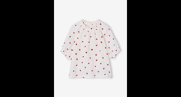 Blouse voor meisjes van katoengaas ecru