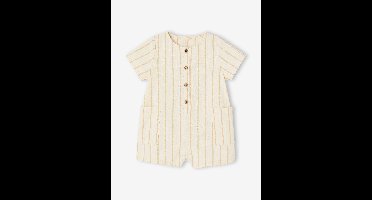 Gestreepte combishort voor babyjongens beige, gestreept