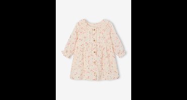 Jurk voor babymeisjes van katoenen gaas ecru