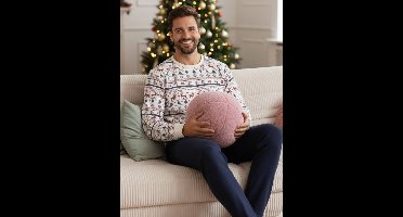 2-delige herenpyjama familie Kerstmis nachtblauw